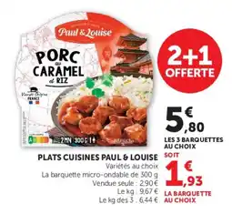 Super U Paul & Louise Porc au Caramel et Riz offre