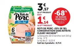 Super U Fleury Michon Rôti de Porc offre