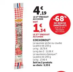 Super U Cochonou La saucisse sèche offre