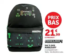 Hyper U MINECRAFT SAC À DOS MINECRAFT offre