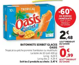 Super U Oasis Sorbet offre