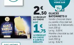 Super U GLACES BATONNETS U offre