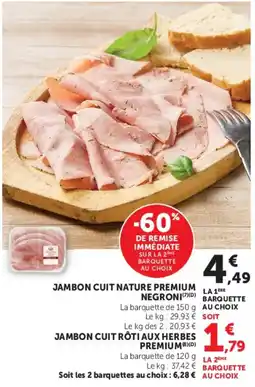 U Express Jambon Cuit Nature Premium Negroni offre