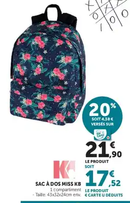 Hyper U MISS KB SAC À DOS offre