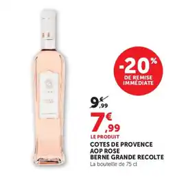 Super U BERNE COTES DE PROVENCE AOP ROSE offre