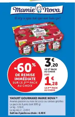 Hyper U Mamie Nova YAOURT Cerises Griottes offre