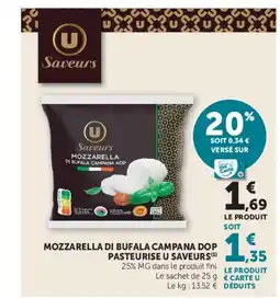U Express U Saveurs Mozzarella di Bufala Campana AOP offre