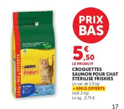 Super U Friskies Croquettes chat sterilise offre