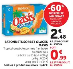 Hyper U Oasis Sorbet offre