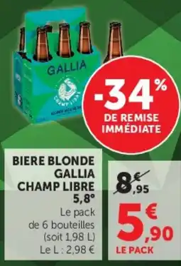 Hyper U GALLIA BIÈRE BLONDE offre