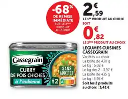 Super U Cassegrain Curry de pois chiches à l'indienne offre