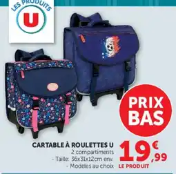 Hyper U U CARTABLE À ROULETTES offre