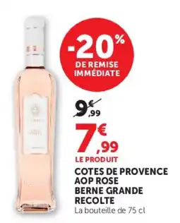 Hyper U BERNE COTES DE PROVENCE AOP ROSE offre