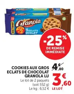 U Express Granola Cookies aux gros éclats de chocolat offre