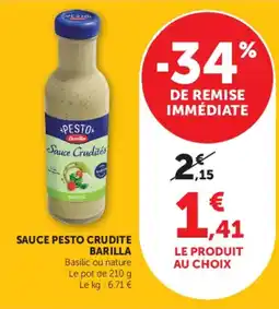 Super U Barilla Sauce Crudité offre
