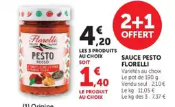 Super U Florelli Sauce pesto offre