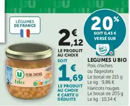 U Express U bio Pois chiches offre