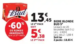 Hyper U Bud Biere blonde offre