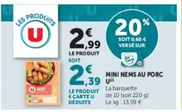 Hyper U U Mini Nems au Porc offre