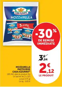 Super U Casa Azzurra Mozzarella offre