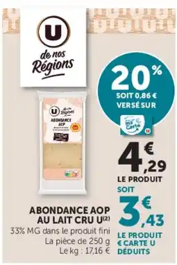 U Express U de nos Régions ABONDANCE AOP offre