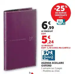 Hyper U Oxford Agenda scolaire offre