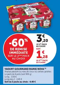 U Express Mamie Nova YAOURT Cerises Griottes offre