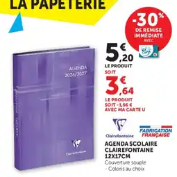 Hyper U Clairefontaine AGENDA SCOLAIRE offre