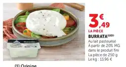 Super U Burrata offre