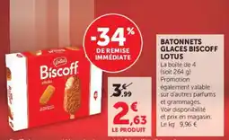 U Express Lotus Batonnets Glaces Biscoff offre