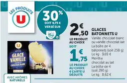 U Express GLACES BATONNETS U offre