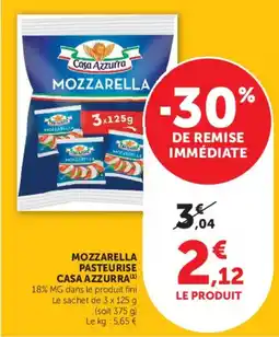 Hyper U Casa Azzurra Mozzarella offre