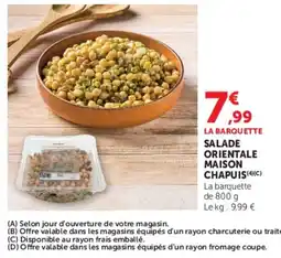 Super U CHAPUIS SALADE ORIENTALE offre