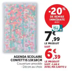 Hyper U AGENDA SCOLAIRES CONFETTIS offre