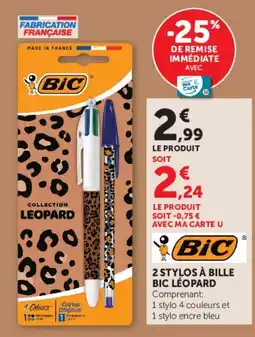 Hyper U BIC Stylos à bille Léopard offre