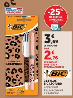 Hyper U BIC Stylos Léopard offre