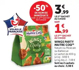Super U Maitre CoQ Wings Party offre