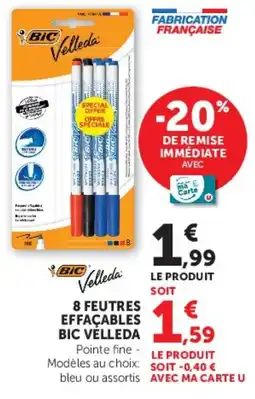 Hyper U BIC Velleda Feutres effaçables offre