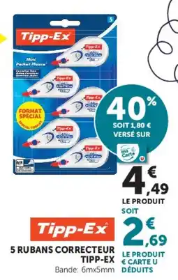 Hyper U Tipp-Ex 5 rubans correcteur offre