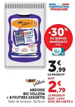 Hyper U BIC Velleda ARDOISE + 8 FEUTRES ASSORTIS offre