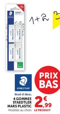 Hyper U Staedtler Gommes plastic offre