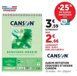 Hyper U Canson Album initiation esquisses et dessin offre