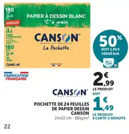 Hyper U Cansoon pochette de 24 feuilles de papier dessin offre