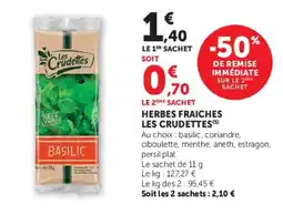 Super U Les Crudettes Basilic offre
