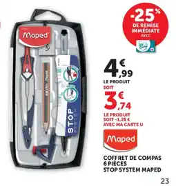 Hyper U Maped COFFRET DE COMPAS 6 PIÈCES STOP SYSTEM MAPED offre