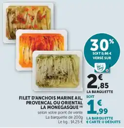 Super U FILET D'ANCHOIS MARINE AIL offre