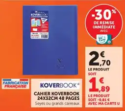 Hyper U KOVERBOOK CAHIER PROTECT-CARRE offre