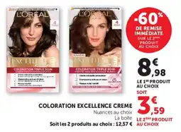 Super U L'ORÉAL PARIS COLORATION EXCELLENCE CRÈME offre