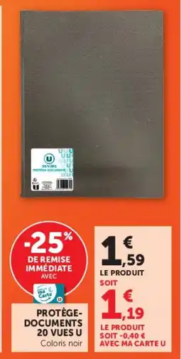 Hyper U PROTÈGE-DOCUMENTS 20 VUES U offre