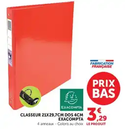 Hyper U EXACOMPTA CLASSEUR offre